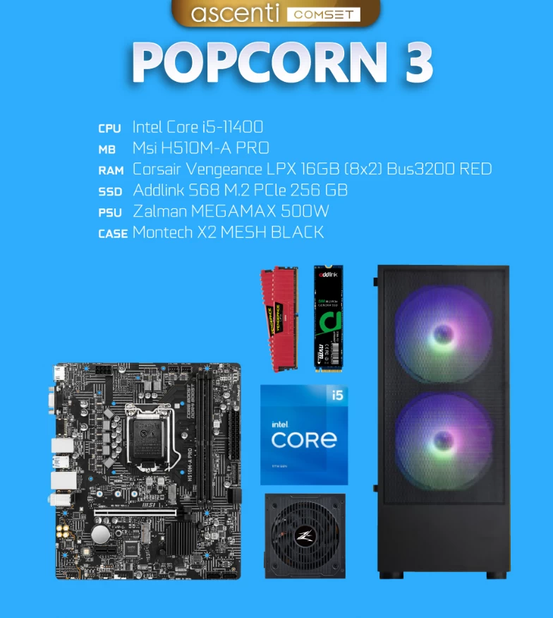 Ascenti Comset Popcorn 3 Intel Set-p1
