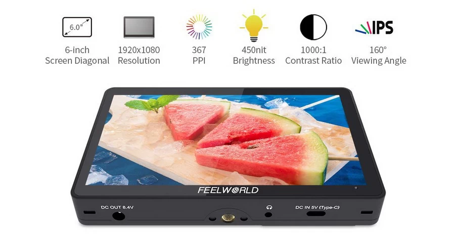 FeelWorld F5 Pro V4 6 Inch Touch Screen DSLR Camera Monitor-Detail4