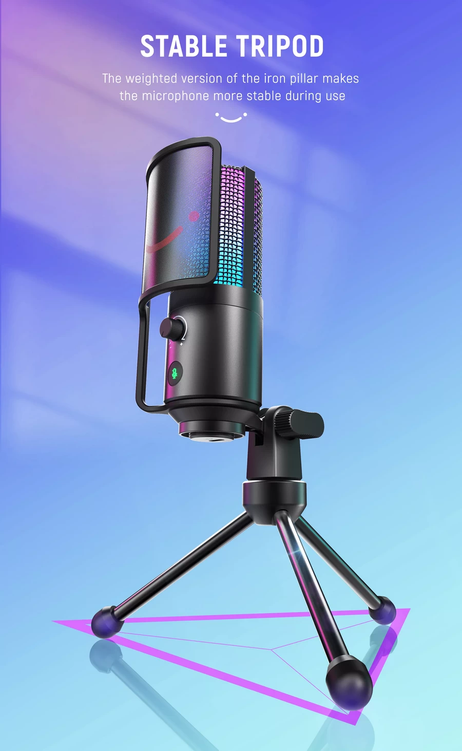 FIFINE K669 Pro3 USB Condenser RGB Desktop Microphone-Des4