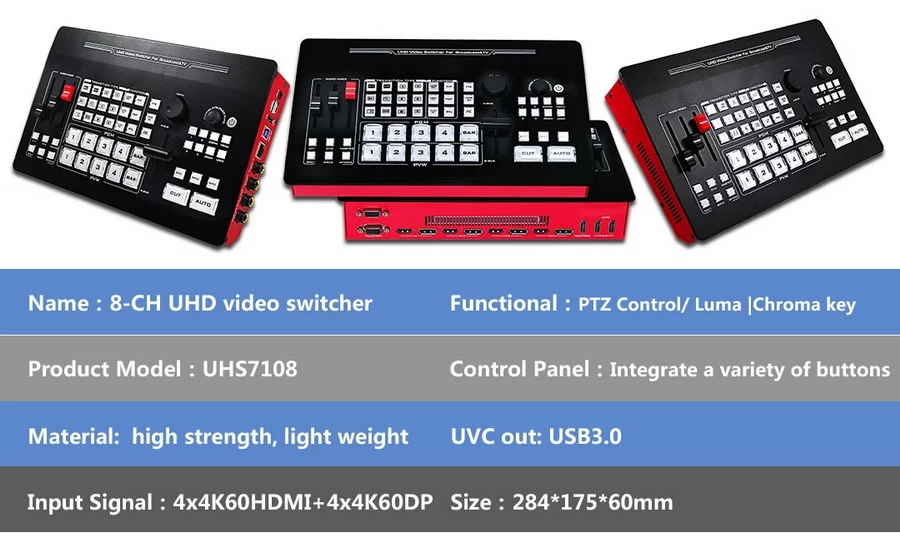 DeviceWell UHS7108 8-CH 4K60 UHD Switcher-Des14