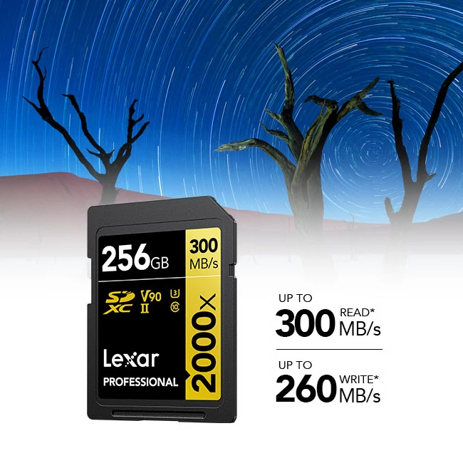 Lexar Professional 2000x SDHC, SDXC UHS-II Card GOLD Series-Des2